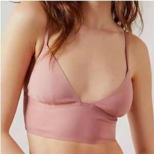 Free People Sage Longline Elegant Pink Bralette Oh bloom Pink XS